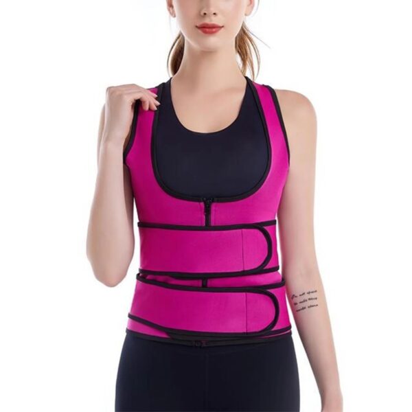 Body shaper for women, heather grey sports yoga sweat suit, waistcoat fitness suit vest, sweat-inducing fitness corset