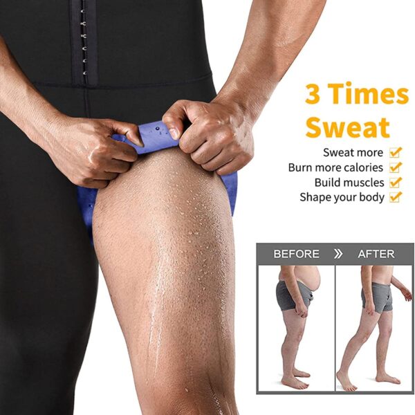 Body shaping clothes high waist button men's sports fitness large size yoga pants abdomen sweat pants waist sweat pants - Image 2
